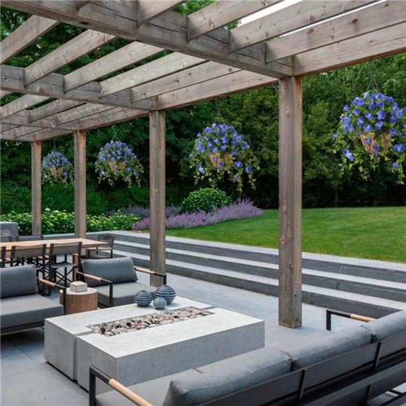 Artificial Vine SilkPetunia Flowers,HangingPlant in Basket,Coconut Lining Basket - Picture 4 of 5